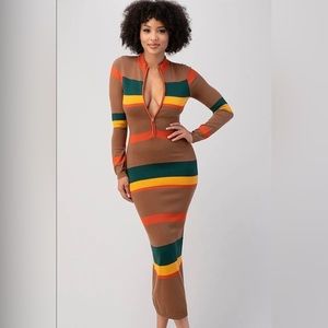 Multi-Colored Sweater Dress